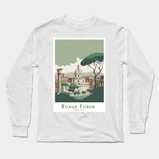 Elegant Roman Forum Forum Romanum - Travel Poster Rom, Italy Long Sleeve T-Shirt